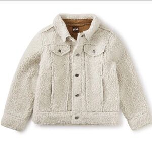 TEA Collection Sherpa Trucker Jacket Snap Front Unisex 12 XL Girls Boys EUC